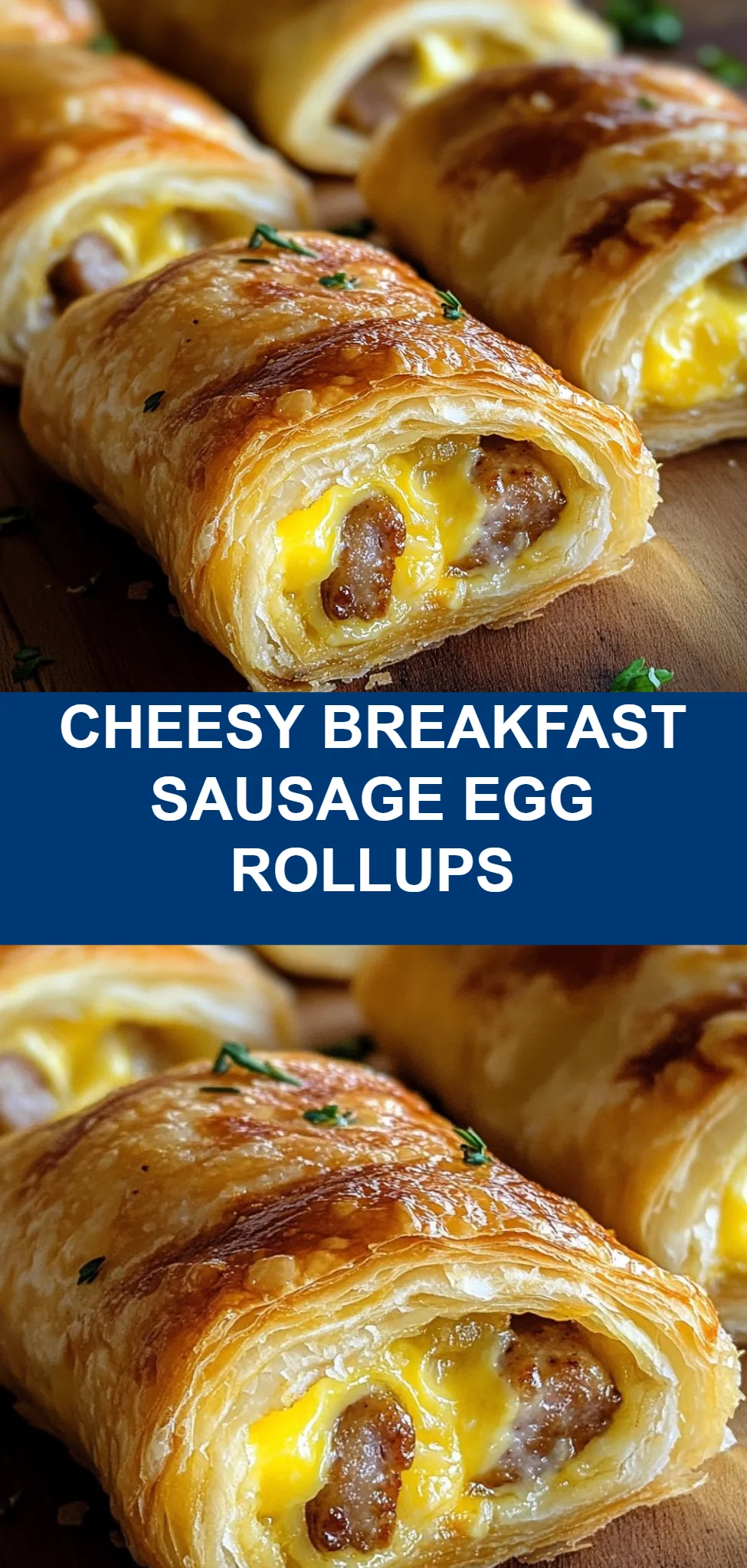 Cheesy Breakfast Sausage Egg Rollups