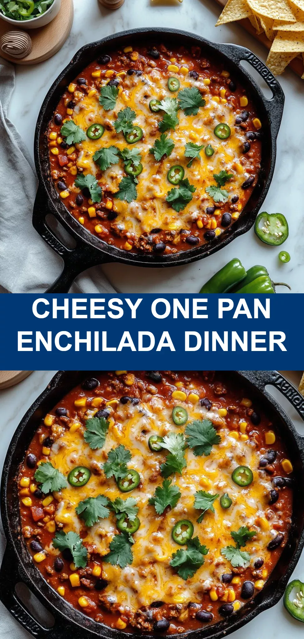 Cheesy One Pan Enchilada Dinner