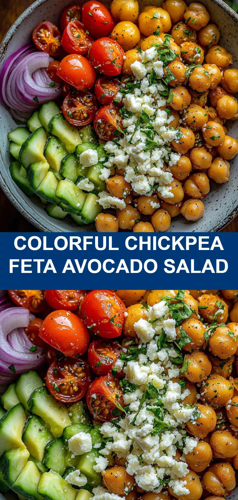 Colorful Chickpea Feta Avocado Salad