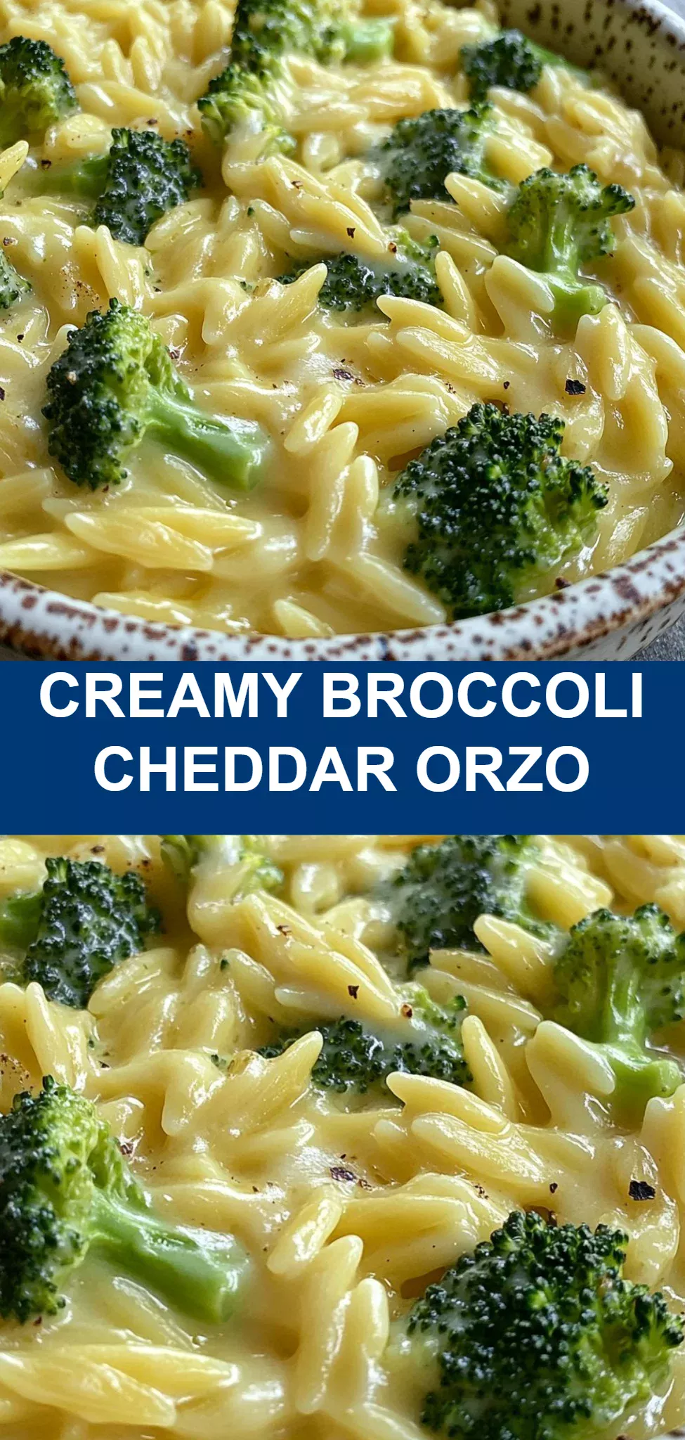 Creamy Broccoli Cheddar Orzo