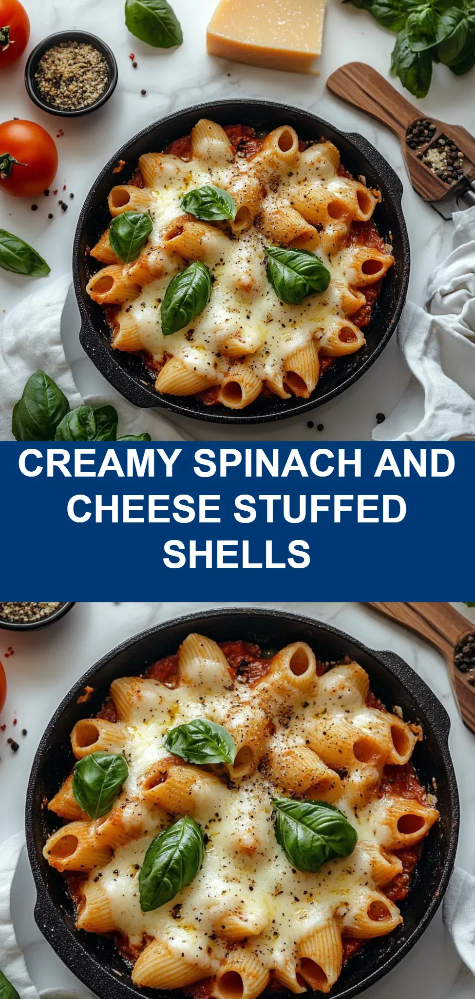 Creamy Spinach and Cheese Stuffed Shells
