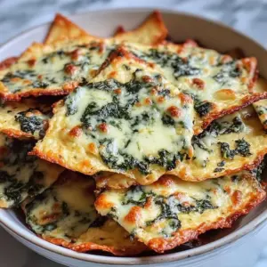 Crispy cheese rounds served with a creamy spinach dip appetizer
