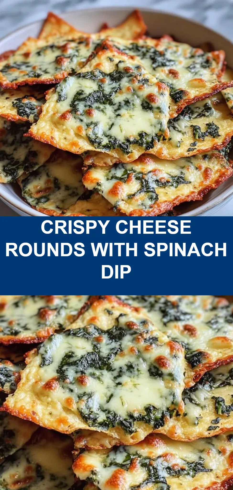 Crispy Cheese Rounds with Spinach Dip