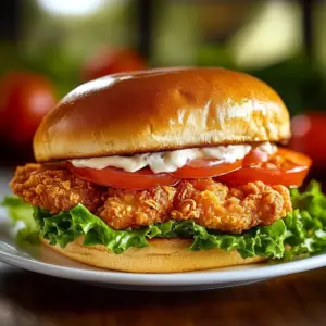 Delicious Crispy Chicken Caesar Sandwich with fresh ingredients and creamy dressing