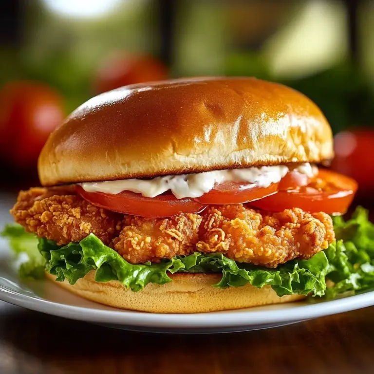 Delicious Crispy Chicken Caesar Sandwich with fresh ingredients and creamy dressing