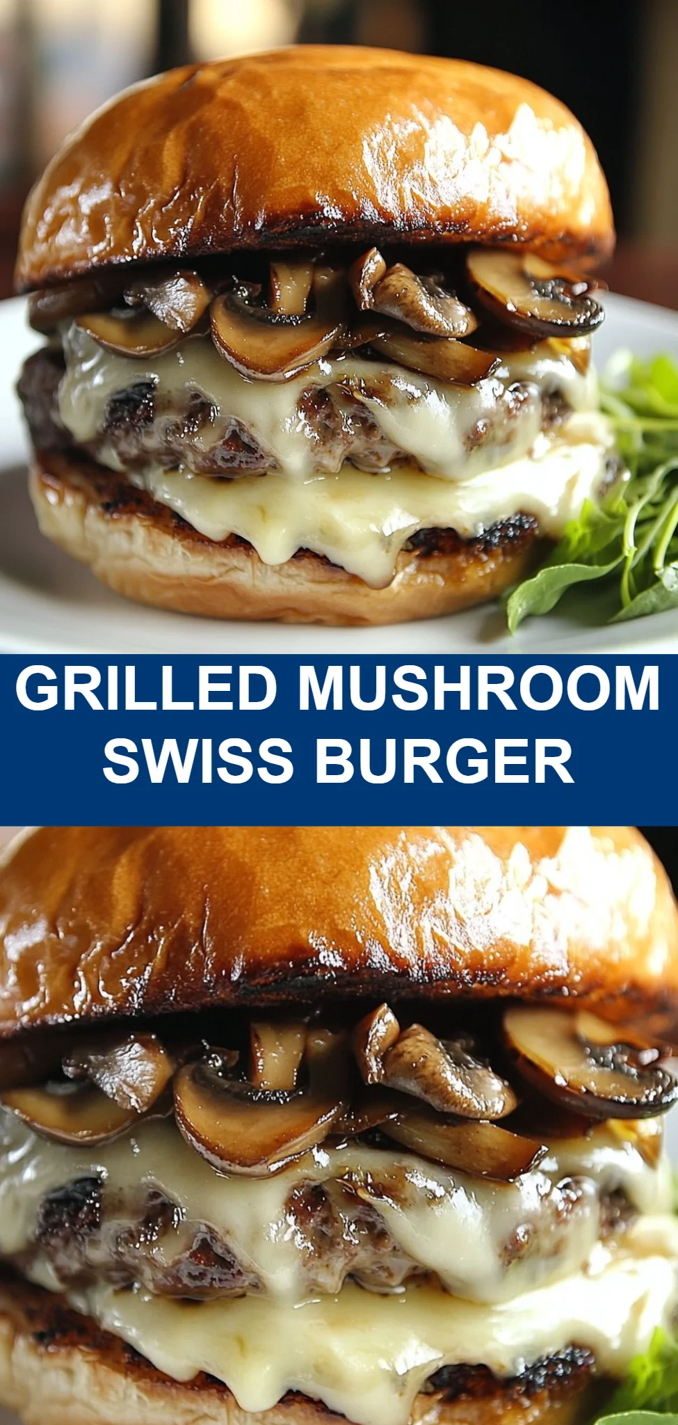 Grilled Mushroom Swiss Burger