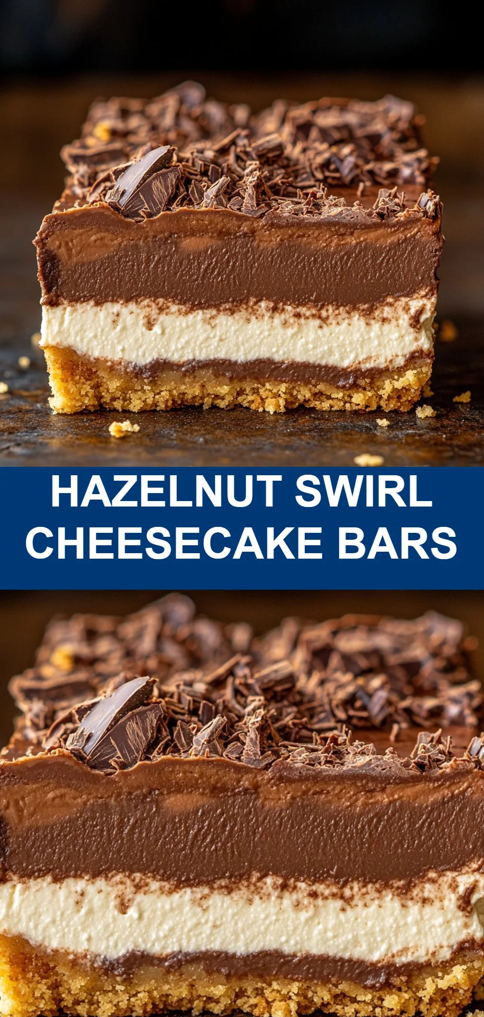 Hazelnut Swirl Cheesecake Bars