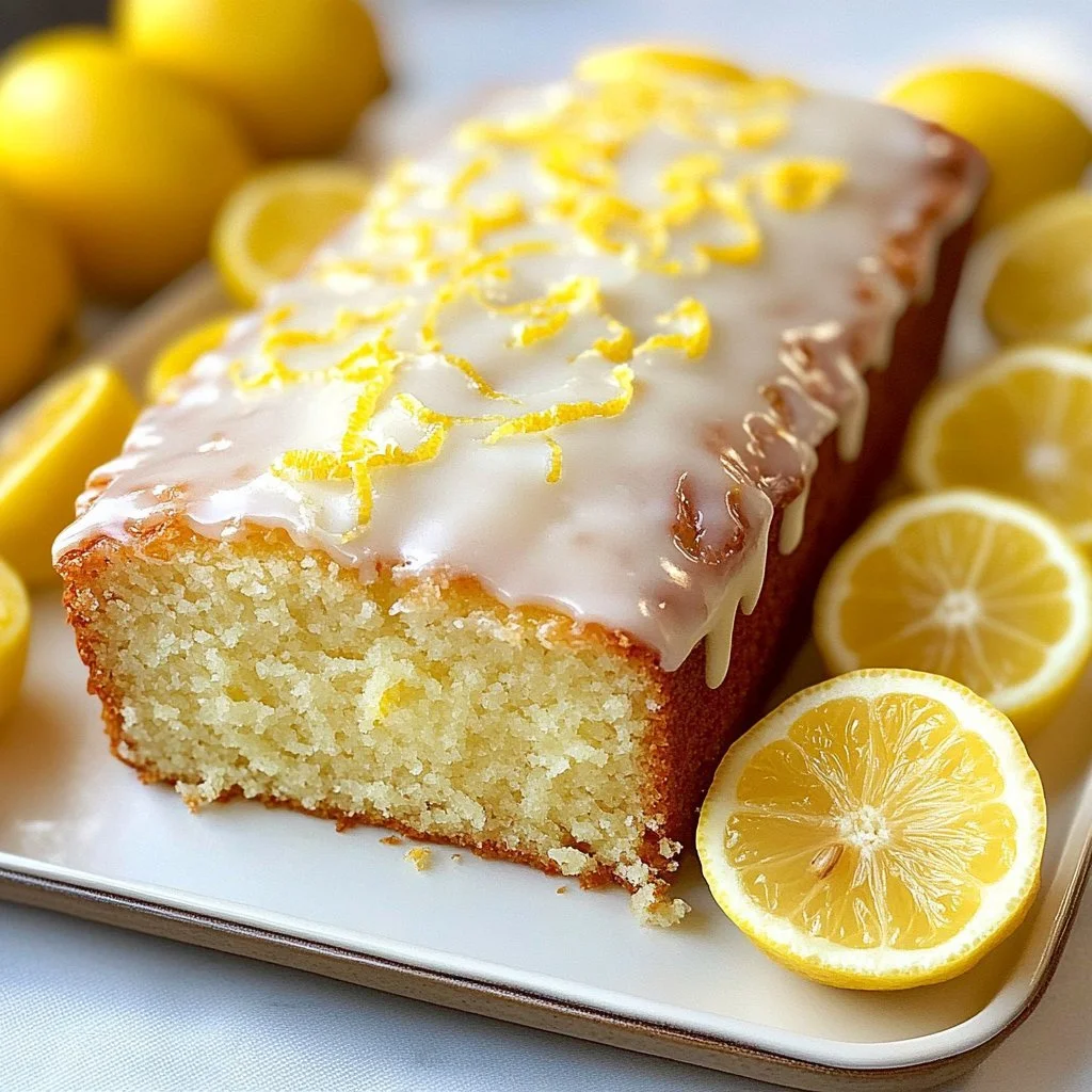 Deliciously moist lemon loaf with a bright glaze