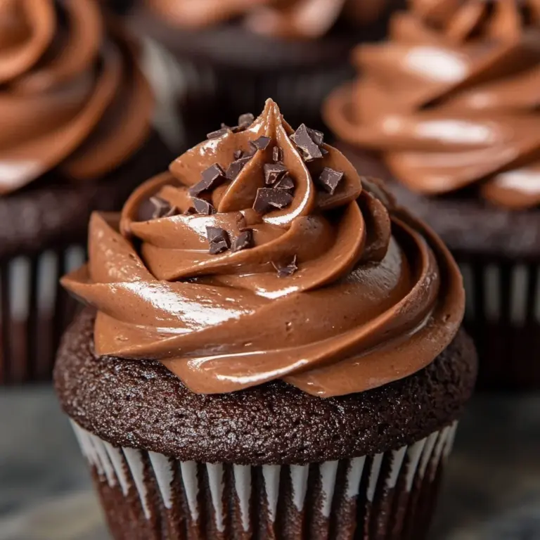 Delicious homemade Nutella cupcake topped with creamy frosting