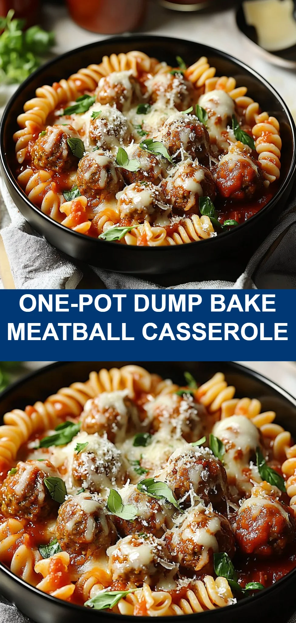 One-Pot Dump Bake Meatball Casserole