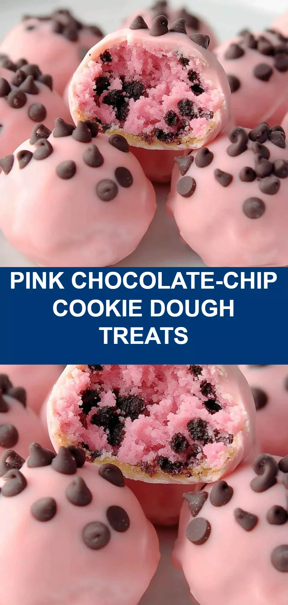 Pink Chocolate-Chip Cookie Dough Treats
