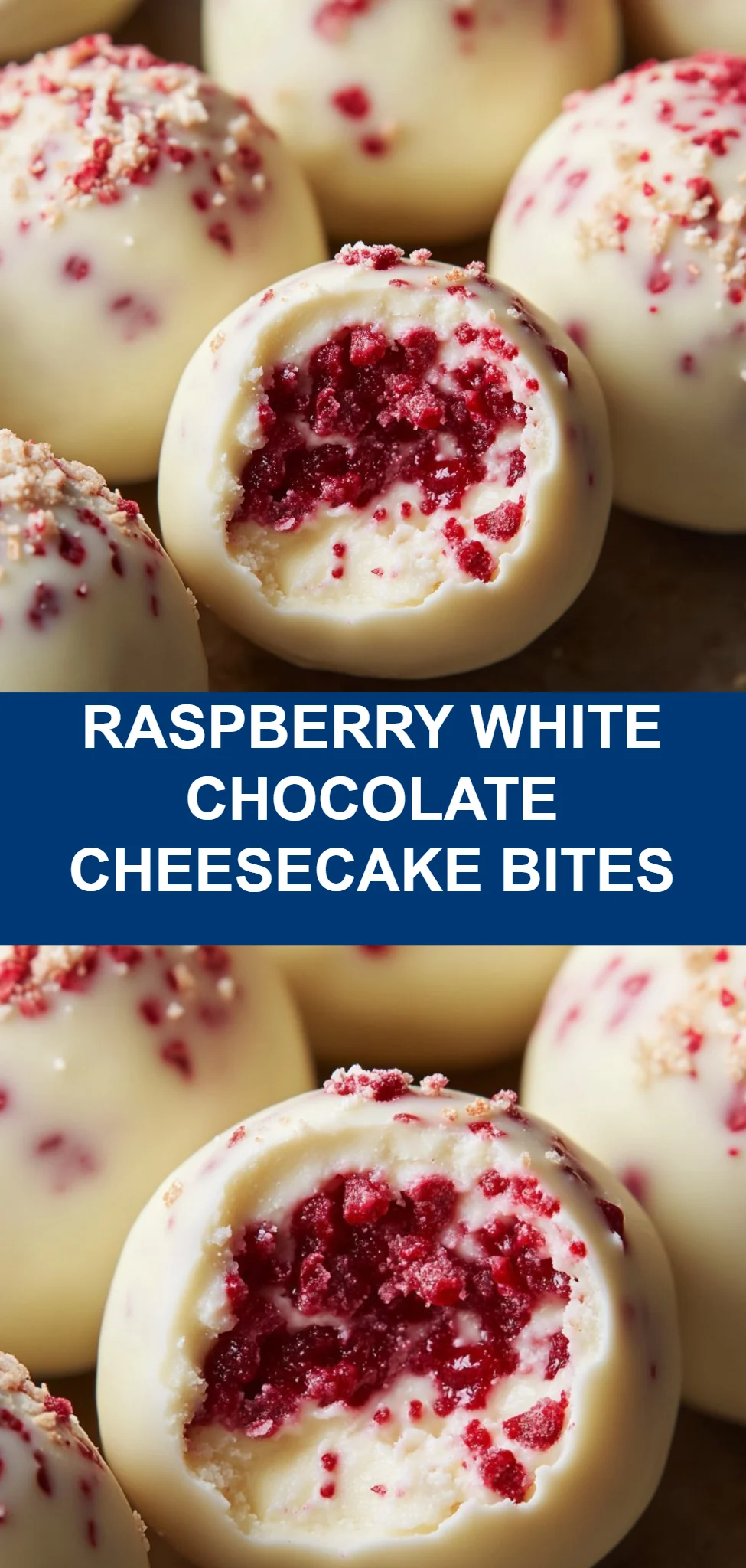Raspberry White Chocolate Cheesecake Bites