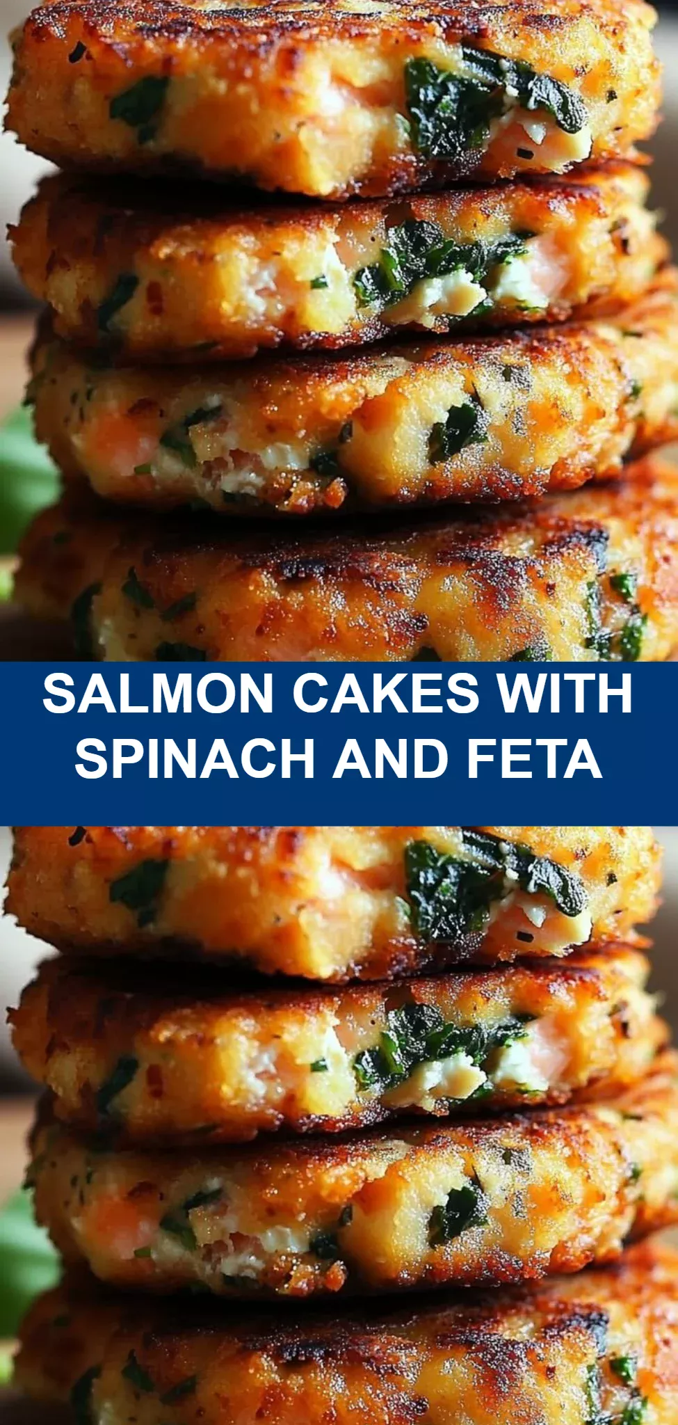 Salmon Cakes with Spinach and Feta