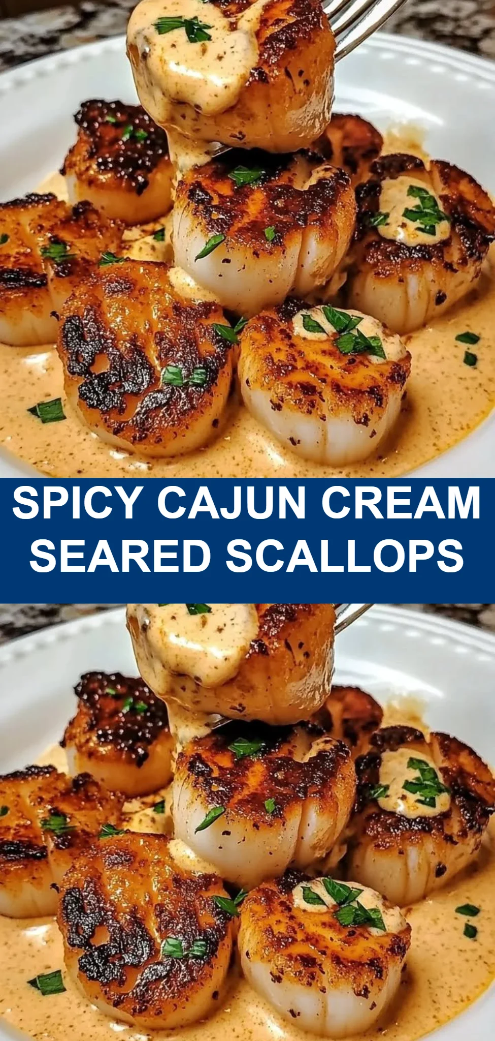 Spicy Cajun Cream Seared Scallops
