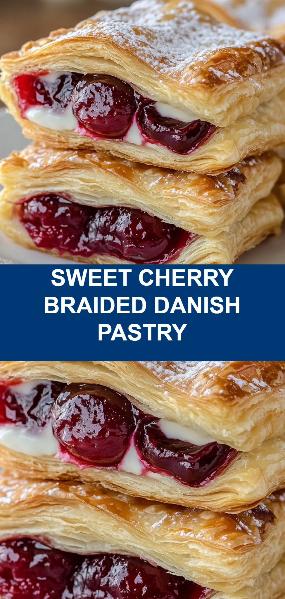 Sweet Cherry Braided Danish Pastry