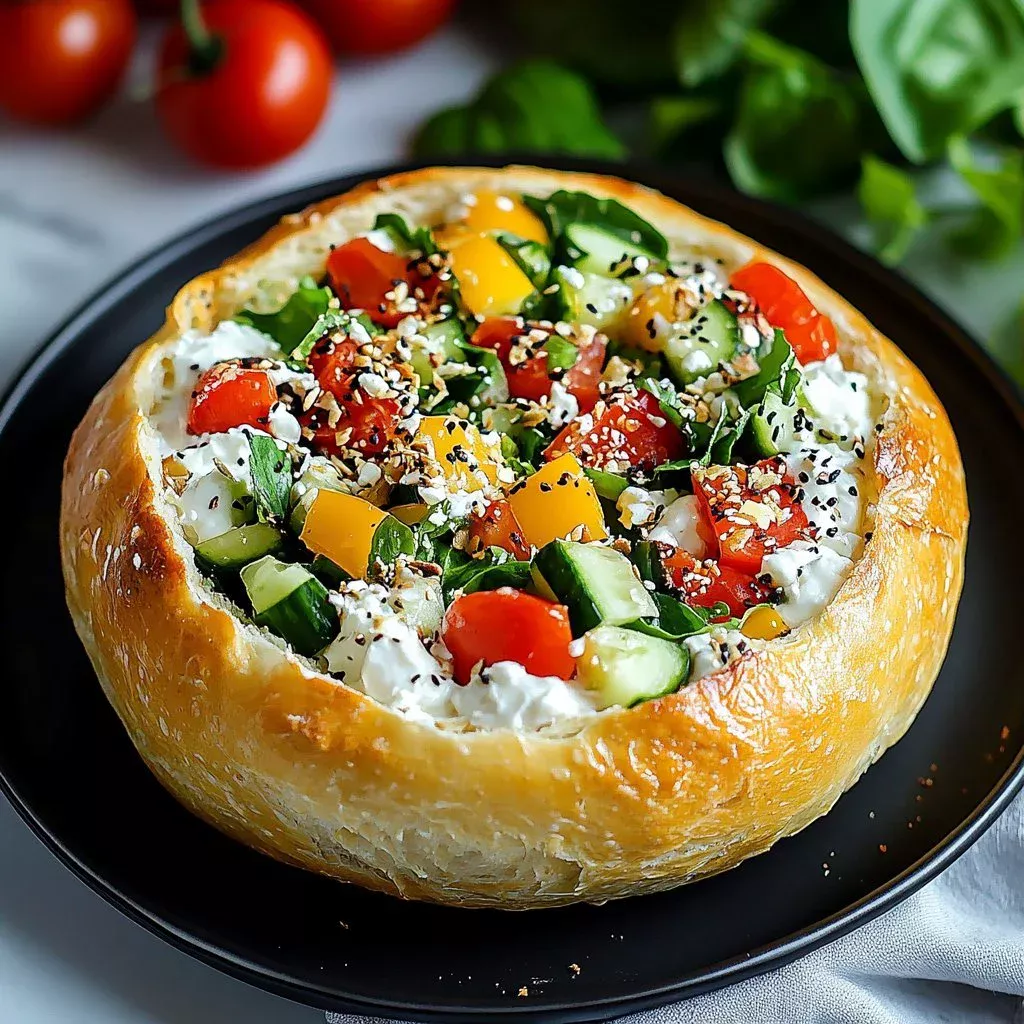 Three-ingredient protein bagels on a wooden board with toppings