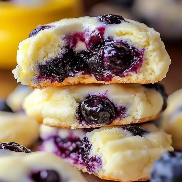 Zesty Lemon-Blueberry Cheesecake Cookies with fresh blueberries and lemon zest