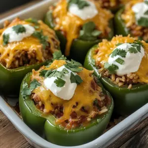 Delicious air fryer stuffed peppers filled with rice and vegetables