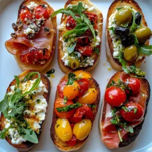 Artisanal grilled bruschetta bar with a variety of toppings and flavors