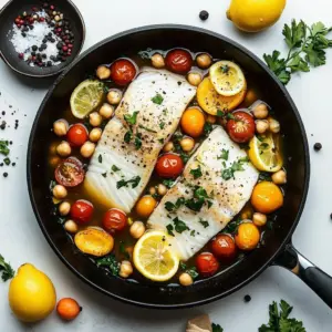 Deliciously baked Mediterranean fish with herbs and lemon