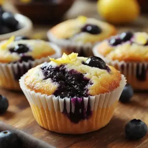 Homemade blueberry jam muffins fresh out of the oven
