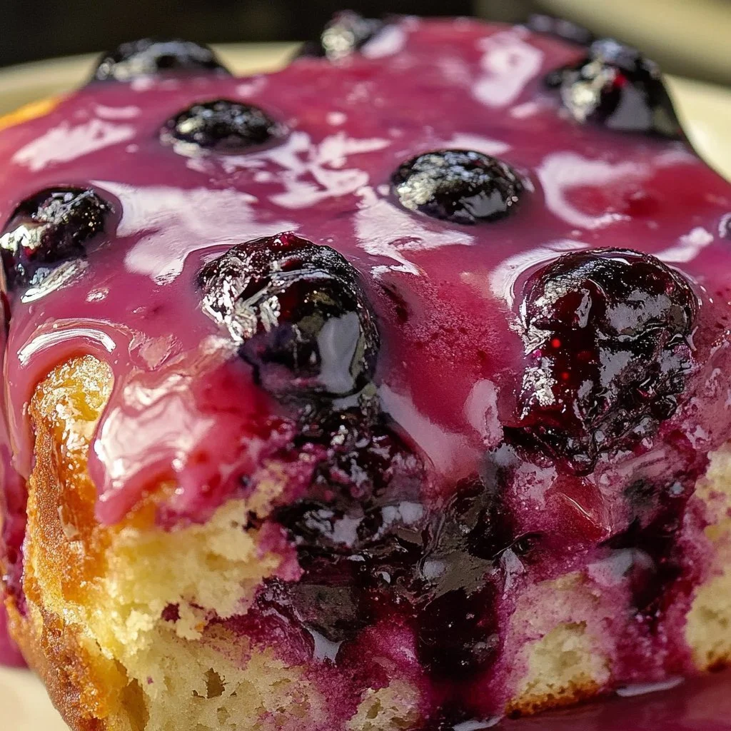 Freshly baked blueberry swirl rolls topped with icing