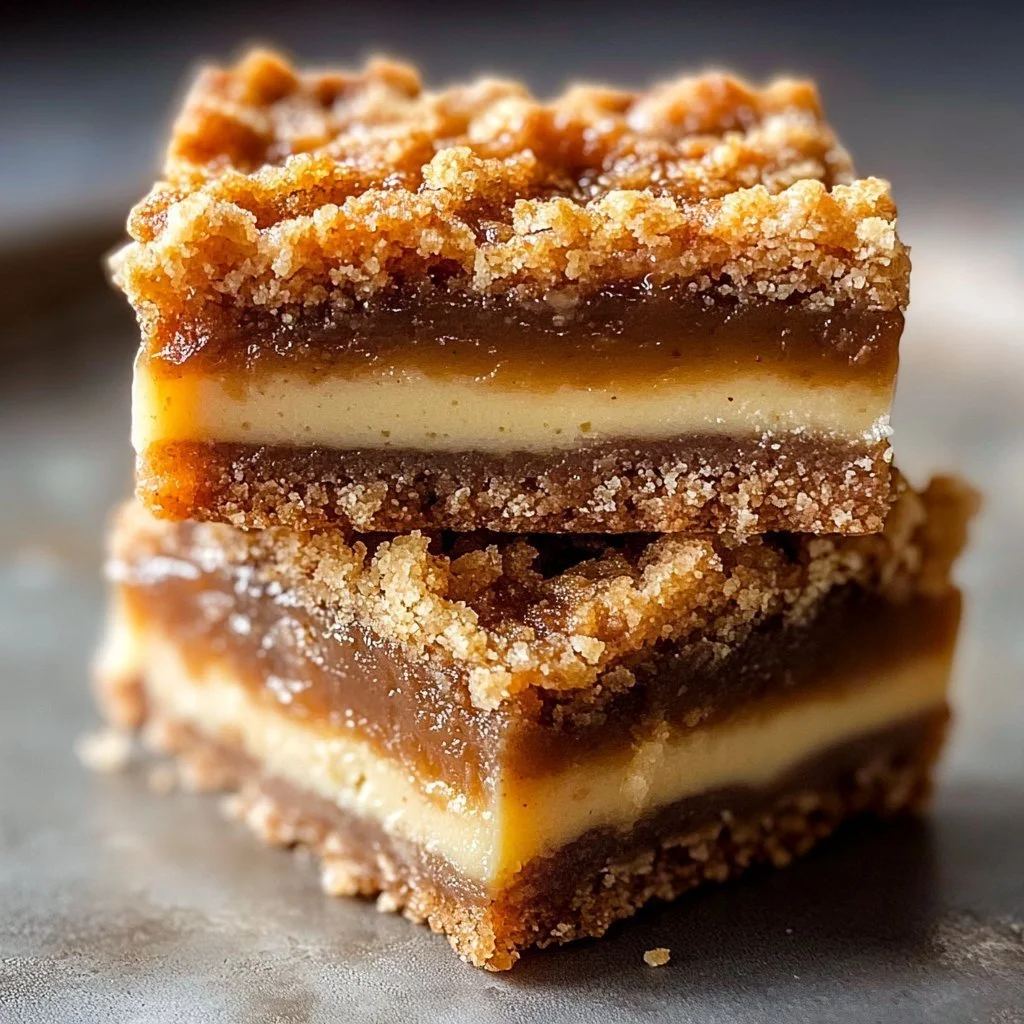 Butterscotch graham cheesecake bars topped with caramel drizzle and graham crumbs