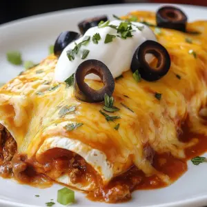 Cheesy baked enchiritos topped with melted cheese and fresh herbs