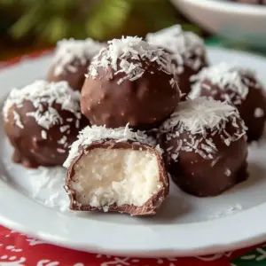Creamy coconut chocolate balls coated in rich chocolate