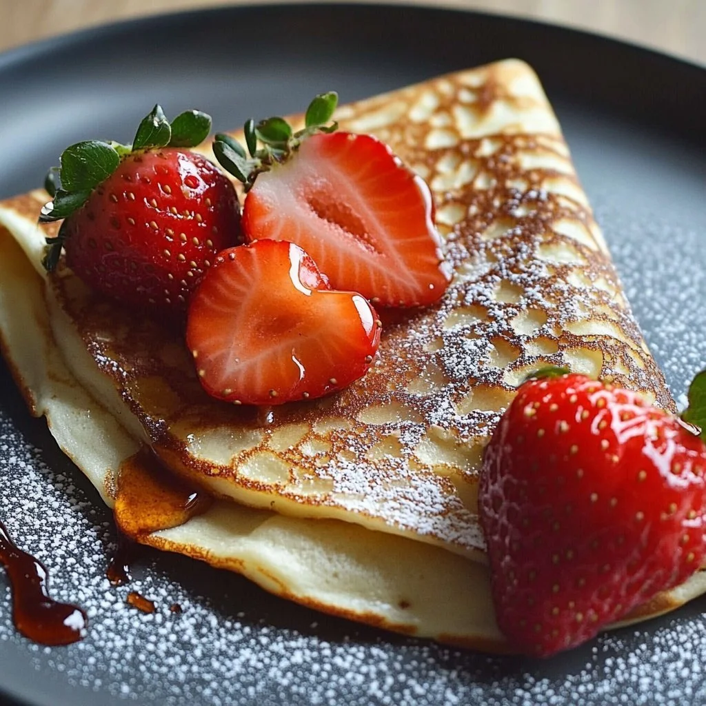 Creamy strawberry cheesecake quesadilla with fresh berries and dessert toppings.