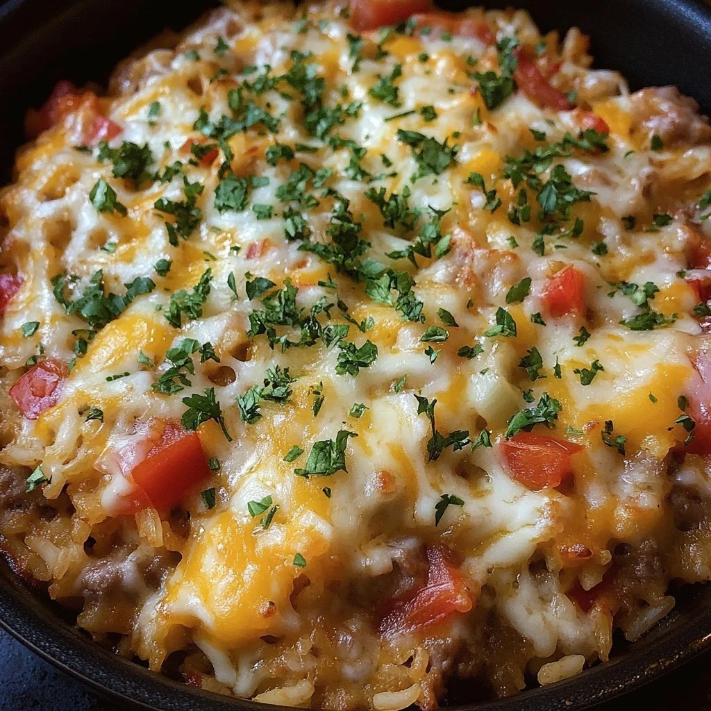 Easy unstuffed pepper skillet with vibrant peppers and seasoned beef