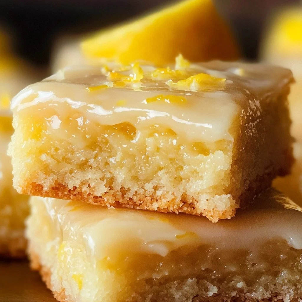Lemon Oatmeal Cream Bars with a delicious creamy filling and crumbly oat topping