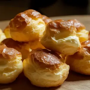 Delicious nun's puffs served on a plate, showcasing their light and fluffy texture.