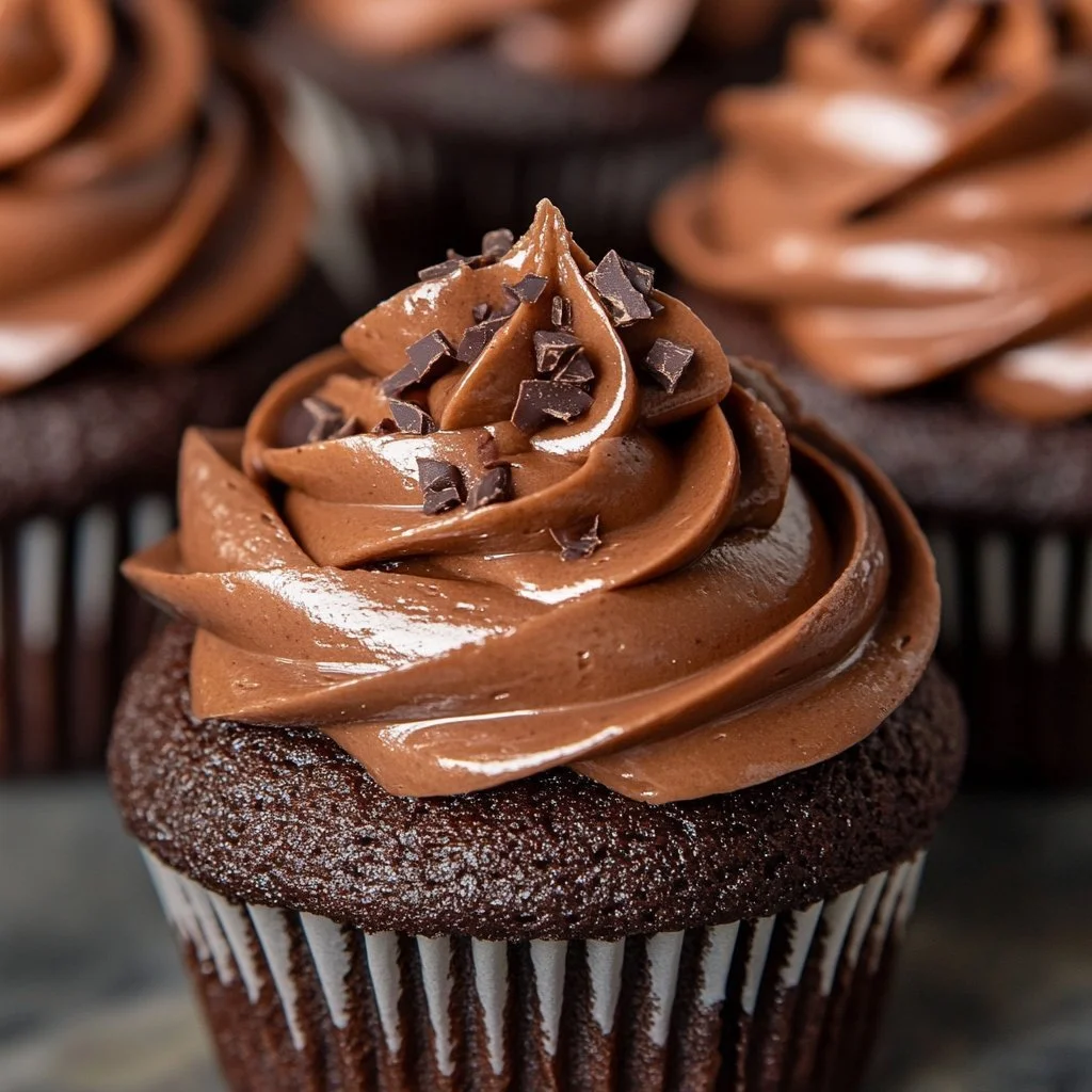 Delicious Nutella Bueno Cupcakes topped with creamy Nutella frosting