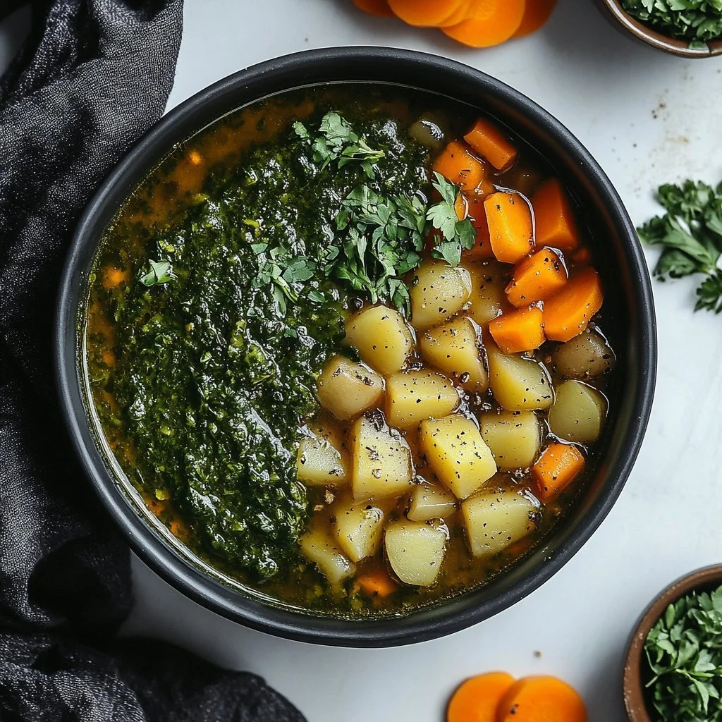Delicious plate of Picadillo Verde with fresh vegetables and spices