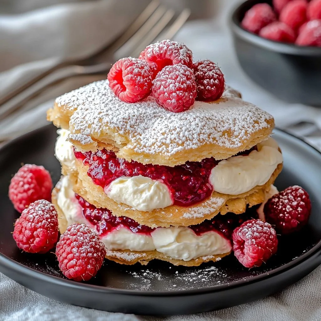 Raspberry swirl cheesecake cookies on a plate, decorated with fresh raspberries.