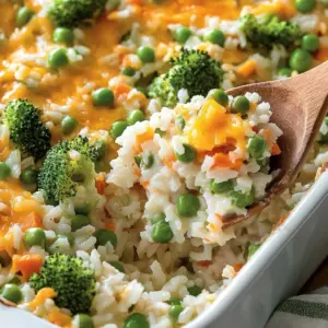 Baked Rice and Vegetable Casserole fresh out of the oven, ready to serve