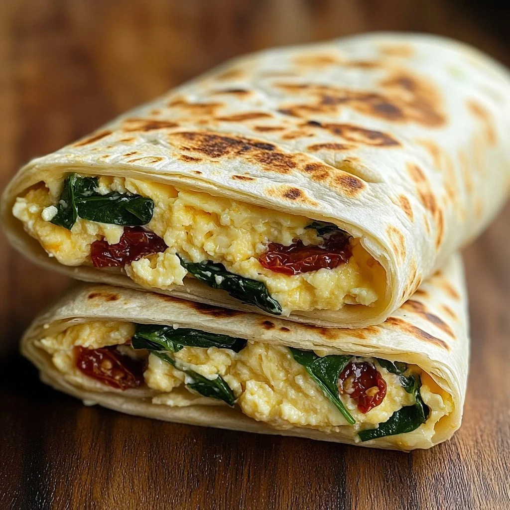 Starbucks-inspired Spinach Egg White Feta Wrap with fresh ingredients